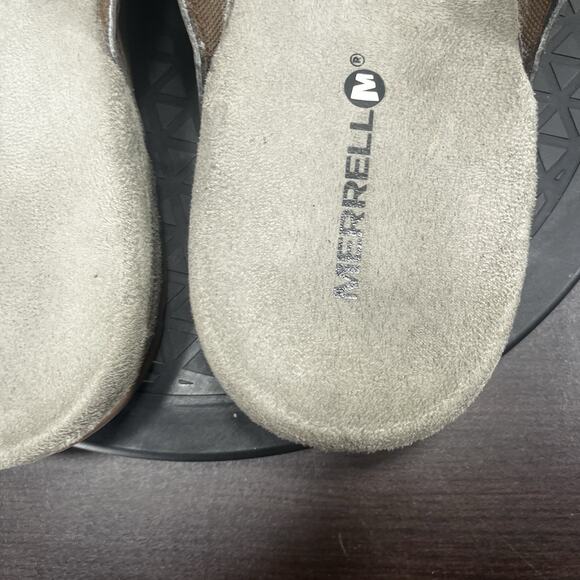 Merrell Mens Size 12 Brown Slide Thong Flip Flops Sandspur 2 Comfort Sandals - Picture 6 of 10